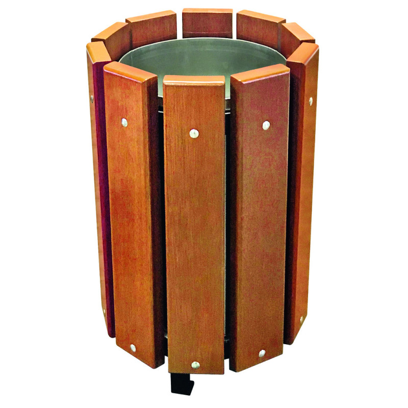 poubelle ronde en bois Léa Discount